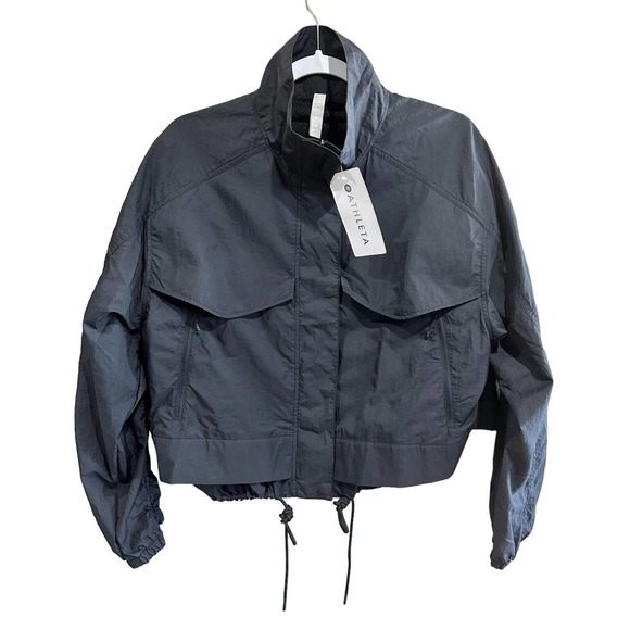 NWT Athleta Canopy Parachute Performance Jacket Size M Black BRAND NEW $158 Zip - Picture 7 of 16